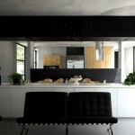 Black Chairs Ottoman Cozy Black Chairs And Black Ottoman In Casa 2g Sar Sitting Space With Grey Concrete Floor Decoration  Beautiful Single Family Home Design: Casa 2G 