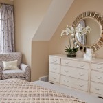 Bedroom With With Cream Bedroom With White Dresser With Round Framed Mirror And Flowers Furniture  Elegant White Dresser Design Which You Prefer 