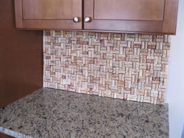 Wine Cork Ideas Creative Wine Cork Backsplash Design Ideas For Traditional Kitchen With Granite Countertop And Wooden Cabinet Decoration  Wine Cork Projects To Decorate Your House With Creative Art 