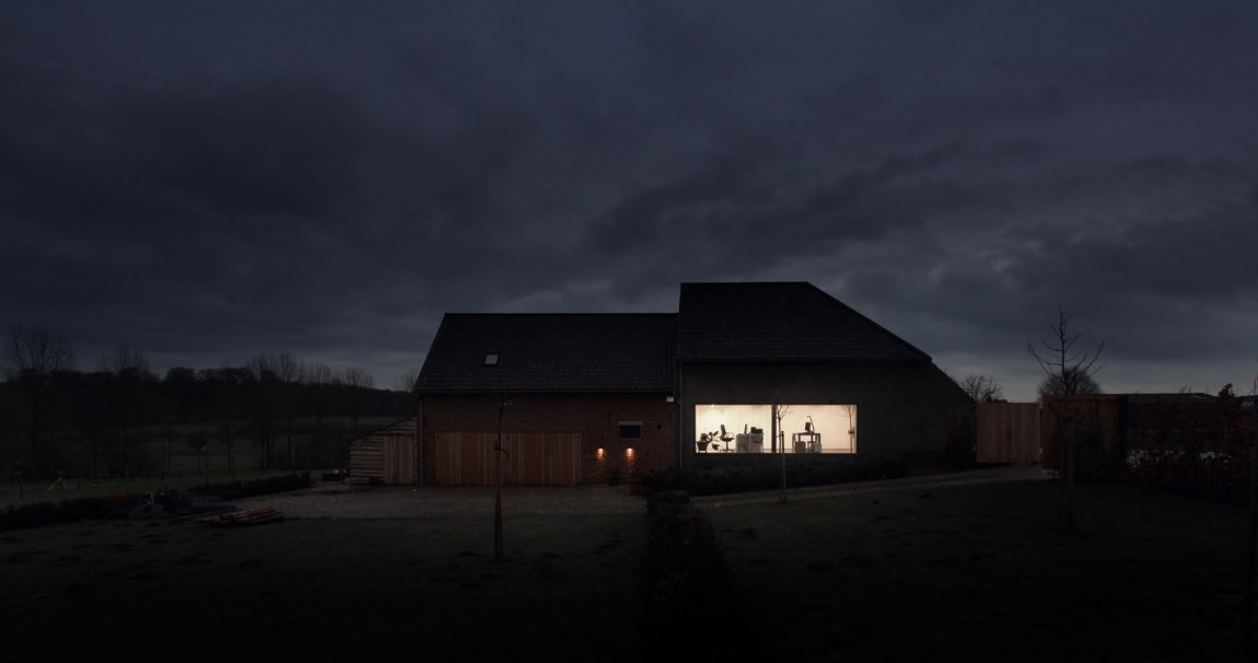 House Dm Night Curious House DM Nuance At Night With Lighting System Inside Through Glass Window Surrounded By Dark Rough Landscape Architecture  Converted Home Project In Contemporary Style Designs 