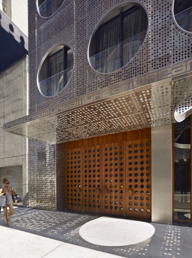 Edge Grey Downtown Cutting Edge Grey Silver Dream Downtown Hotel Prefabricated Building With Perforated Style For Wall And Wooden Entry Gates Architecture  Amazing Hotel Building With Metal Panels 