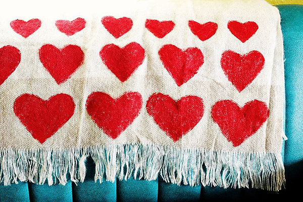 Heart Shaped Red DIY Heart Shaped Blanket With Red And White Color Combination Ideas On Blue Color Ideas Plan Decoration  Valentines Decorating Design For Celebrating The Moment 