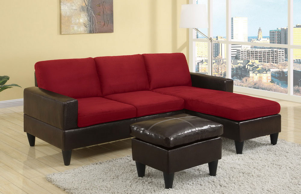 Red Small With Elegant Red Small Sectional Sofa With Black Leather Frame With Modern Classic Design Ideas For Furniture Inspiration In Living Room Furniture  Small Sectional Sofa For Homey Relaxation 