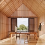 Sea View Wood Elegant Sea View House With Wood Dining Table And Wood Chairs And Hardwood Floor Also Light Bulb And Wood Coat Hook On Wooden Wall Architecture  Modern Rural Home Featuring Comfortable Airy Interior 