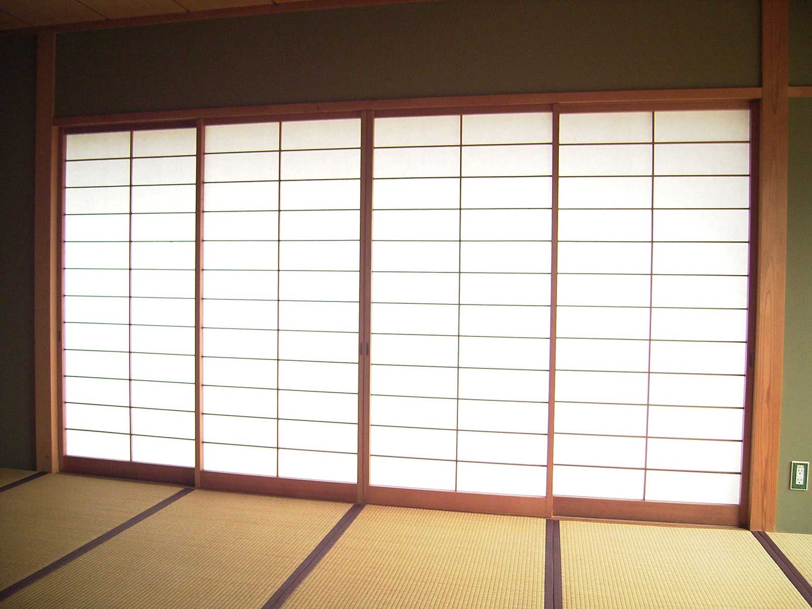 Traditional Style Sliding Elegant Traditional Style Wooden Japanese Sliding Door Design Finished In White Color Idea With Frame Made From Wood Decoration  Unique Japanese Sliding Door To Your House 