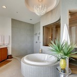 Bathroom Design Beach Enchanting Bathroom Design In Florida Beach Club Penthouse Including Oval Jacuzzi Added With Vase Of Flower On Small Rounded Shaped Table Interior Design  Contemporary Penthouse Offering Beach And Cityscape Horizon 