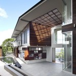 Maleny House Exterior Exciting Maleny House Bark Design Exterior With Modern Garden Applied Gravels And Small Pool Also Concrete Liner Interior Design  Beautiful Interior Design From A Fascinating Residence 