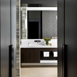 Bathroom With And Exquisite Bathroom With Darkwood Door And Vanity At Residence Project Interiors Aimee Wertepny Also Metal Towel Bars  Mesmerizing Contemporary Interior Employed By A Luxurious Apartment 
