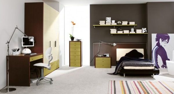 Small Desk Cool Extraordinary Small Desk Modern Minimalist Cool Room Designs For Guys Finished With Stripped Rug Pattern Made From Wood Material Bedroom Comfortable Bedroom Design For Guys With Stylish Furniture And Accessories 