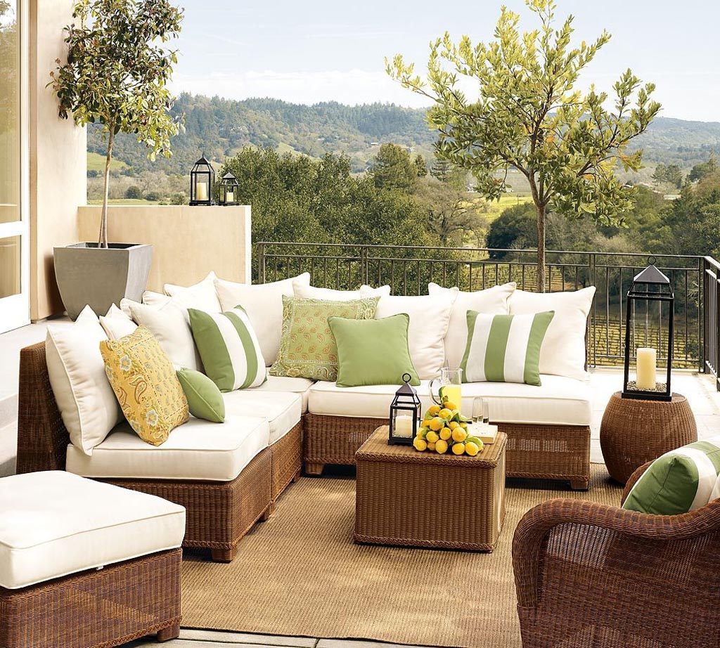 Modern Style Sofa Extravagant MOdern Style Woven Rattan Sofa Pottery Barn Outdoor Furniture Equipped With White Seating Unit With Iron Fencing Unit Outdoor  Pottery Barn Outdoor Furniture Equipping Breezy Patio 