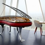 Catching Ph Added Eye Catching PH Grand Piano Added At Bella Sky Hotel In Copenhagen Combined With Stylish Architecture And Furnishing In White Accent Kitchen  Modern Interior Designs With Great Music Atmosphere 