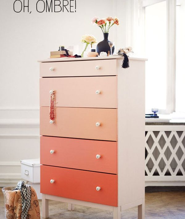 Ombre Dresser Female  Interior Design  Ombre Color Decor For Unique Atmosphere In Your Interior 
