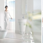 Sensowash Starck Automatically Fabulous Sensowash Starck Decoration In Automatically White Short Closet Tube Vanity Sink Applied In White Tiles Wall And High Mirror Bathroom  Modern Bathroom Design That You Have To See 