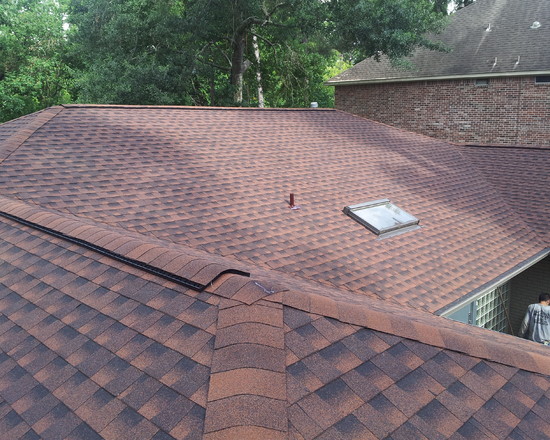 Details Houston Job Fascinating Details Houston TX Roofing Job A Roof Tile For Traditional House With Exposed Brick Wall Showing Leafy Tree Decoration  Roof Installation Project With Smart Idea 