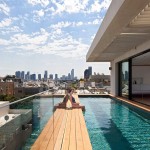 Infinity Swimming Wooden Fascinating Infinity Swimming Pool With Wooden Deck And Glass Fence House Designs  Addition Design For Home With Swimming Pool In 5th Floor 