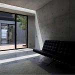 Interior Of Sar Fascinating Interior Of Casa 2g Sar With Grey Concrete Wall And Black Bench Near Glass Walls Decoration  Beautiful Single Family Home Design: Casa 2G 