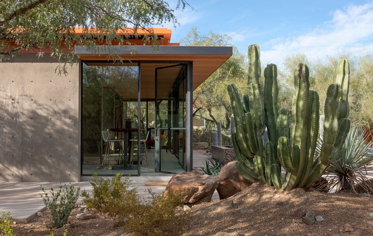 Landscape Outside Barn Fascinating Landscape Outside The Byrnes Barn Construction Zone With Cactus And Stones Also Clean Glass Door Decoration  Classy Decoration For Studio With Minimalist House Design 