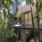 Merryn Road Architects Fresh Merryn Road House Aamer Architects Courtyard Deck Beautified By Bamboo Trees And Plantation Exterior  Impressive Compact House Covered With Green Plants Exterior 