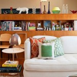 Pendant Light Bookcase Glossy Pendant Light Above Wood Bookcase To Expose Colorful Glass Jars Behind Classy White Sofa In San Francisco Midcentury Janel Holiday Interior Design House Designs  Mid Century Interior Style Combined With Wooden Decoration Model 