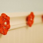 Ideas To Hooks Good Ideas To Make Wall Hooks From Faucets Using Orange Color Applied For Hooks With Hexagon Shapes Decoration  DIY Coat Rack Decoration For Beautiful Interior Decoration 