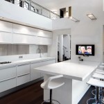 Kitchen Design Kitchen Gorgeous Kitchen Design With Marble Kitchen Table In Loft C Milano Applied White Cabinet And White Kitchen Stools Decoration  Loft Decorating Ideas Applied With Inviting Color Effects 