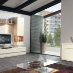 Modern Living Urban Gorgeous Modern Living Room Of Urban Apartment Furnished With White And Wood Cabinet And Shelving To Combine With Grey Sofa Living Room  Living Room Furnished With Ultramodern Wardrobes 