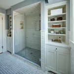 And White Open Grey And White Bathroom Involving Open Storage Cabinet And Glass Enclosed Shower Bathroom  Pretty Storage Cabinet For Keeping Bathroom Stuffs 