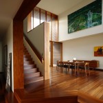 Space Home Brown Hall Space Home Near Dark Brown Staircase Which Is Made From Wooden Material Architecture  Contemporary Residence With Eco-Friendly Concept 