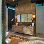 Near Rustic As House Near Rustic Wood Dresser As Vanity Near Double Sink Also Large Frameless Mirror Decoration  Captivating Wood Dresser Showing Modesty Looks 