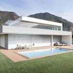 Look Of Of Imposing Look Of The Facade Of The Design M2 House Monovolume With Bright Exterior Combined With Brilliant Pool And Nice Grassy Field Exterior Elegant Italian Mansion Design With Contemporary Exterior Design