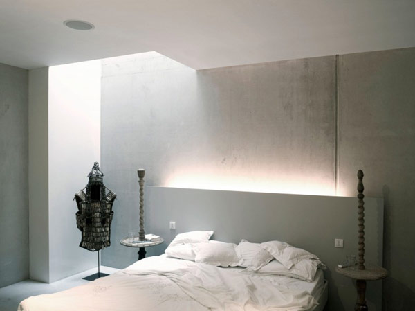 White Bedstead White Incluidng White Bedstead With All White Pillows And Blanket Decoration  Modern House Design In A Sloping Snowy Area With An Opened Concept 