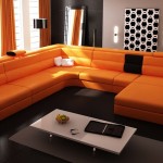 Living Room Modern Incredible Living Room Interior Home Modern Sectional Orange Sofa Design With White Coffee Table Furniture Furniture  Amazing Orange Sofa For Innovative House 