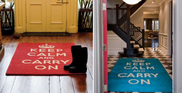 Keep Calm On Innovative Keep Calm And Carry On Home Decor Used In Cozy House With Wooden Floor And Black Fireplace Decoration  Entryway Rug Designs Applied In Some Spots 