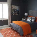 Masculine Bedrom Drawing Inspiring Masculine Bedrom With Motorcycle Drawing Attached On Wall Next To Modern Rectangular Windows With High Curtain Decoration  Relaxing Minimalist Kids Room For Perfect House 