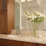 Natural Themed Contemporary Inspiring Natural Themed Decoration For Contemporary Bathroom Of Kitsilano Heritage Home With Beautiful Flowers Added On Vanity Exterior  Large Heritage Home With Red Exterior 
