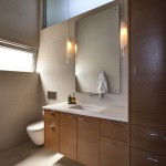 Wood Floating Dresser Inspiring Wood Floating Vanity And Dresser Installed Inside Randy Bens Architect House Bathroom Involved Hanging Lamps Exterior  Modern Home Design Exhibiting The Warm Welcoming Exterior 