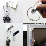 Magnetic Key On Interesting Magnetic Key Holder Placed On The White Wall And Grey Metal Table Legs For Modern House Decoration  Key Holder Designs For Your Complete Excitement 
