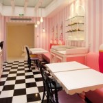 Pink Wall Vice Interesting Pink Wall Completing The Vice Versa Hotel Paris Lounge With White Tables And Pink Counters House Designs  Hotel Interior Design Some Modern Hotel In Paris 