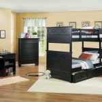 Bedroom Decorated Bunk Kids Bedroom Decorated Near Black Bunk Bed Also Cream Carpet Under The Bed Bedroom  Simple Black Dressers Appealing Enticing Style 