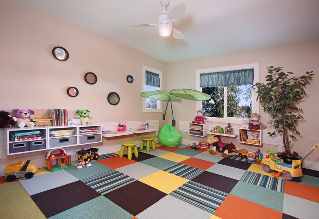 Play Room Toys Kids Play Room With Colorful Toys And Wide Colorful Carpet Tiles Interior Design  Carpet Tiles With Bright Color For Interior House 