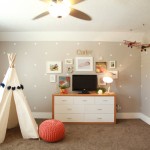 Playroom Furnished Dresser Kids Playroom Furnished With White Dresser To Display Flat Screen TV And Wall Arts Attached On Wall Furniture  Elegant White Dresser Design Which You Prefer 