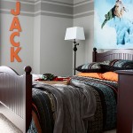 Bedroom With Image Kids Bedroom With Exciting Snowboarding Image On The Wall Equipped With Modern White Lampshade Design Idea Decoration  Sport Wall Mural Theme In Various Ideas 