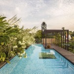 Merryn Road Architects Large Merryn Road House Aamer Architects Inground Swimming Pool On Rooftop With Garden And Deck Exterior  Impressive Compact House Covered With Green Plants Exterior 