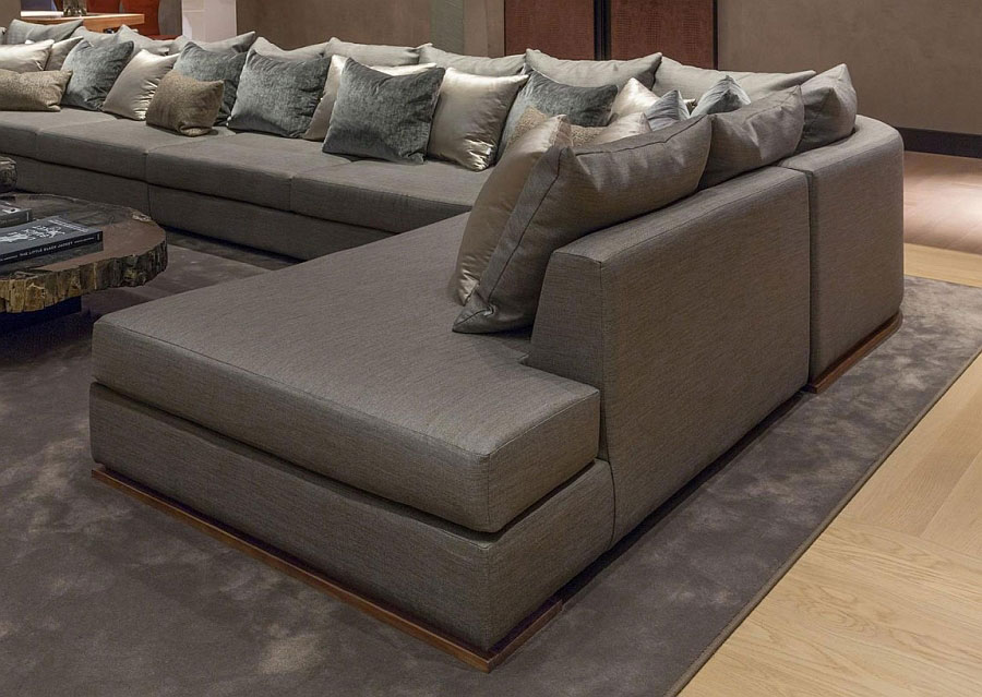 Couch In Throw Large Couch In Grey With Throw Pillows Finished With Wooden Flooring Unit And Grey Color Of Comfortabel Rug Design Plan Decoration  Chic Villa Design With Unbelievable Interior Design 
