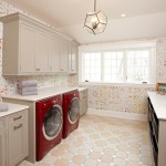 Room With To Laundry Room With Cheerful Wallpaper To Match Light Brown Laundry Room Cabinets Tone Decoration  Adorable Laundry Room Cabinets For Our References 