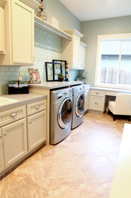 Room With Room Laundry Room With White Laundry Room Cabinets With Blue Subway Backsplash Decoration  Adorable Laundry Room Cabinets For Our References 