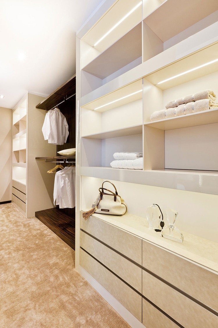 Walk In In Lavish Walk In Closet Design In Shape Art Deco Ng Studio With Wooden Cabinet And Open Hanging Shirt Storage House Designs  Fabulous Modern Classic Interior Design With Luxurious Colour Tone 