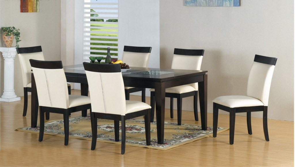 Chairs Design Dining Leather Chairs Design In Modern Dining Room Feat Rectangular Black Table Idea Plus Exclusive Area Rug Dining Room Modern Dining Room In Stylish And Artistic Design