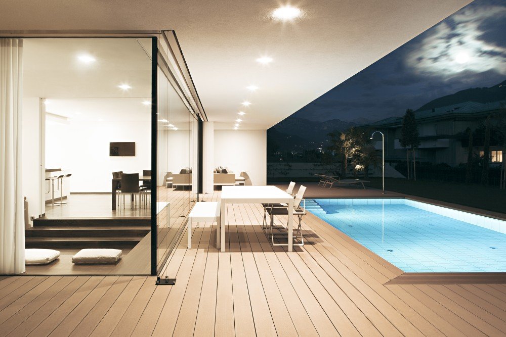 Deck Of Swimming Luxurious Deck Of The Marvelous Swimming Pool Of The Design M2 House Monovolume With Glamorous Ceiling Exterior Elegant Italian Mansion Design With Contemporary Exterior Design