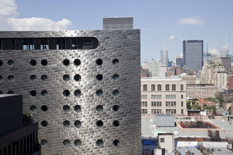 Dream Downtown Viewed Luxurious Dream Downtown Hotel Look Viewed From One Side Nearer In Brick Prefabricated And Perforated Building With Urban Scenery Architecture  Amazing Hotel Building With Metal Panels 